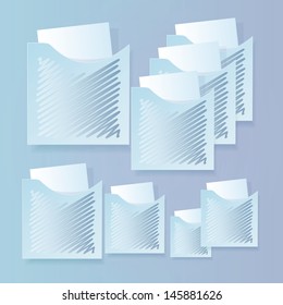 Set of banners with folders and paper