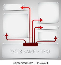 Set of banners in the form of schemes or stand
