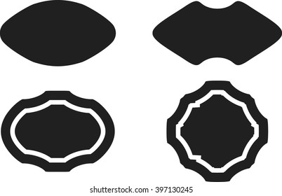 Set of banners. Four shapes in black.