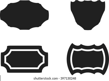 Set of banners. Four shapes in black.