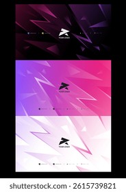 Set of Banners with geometric abstract background. Modern abstract wide banner with geometric shapes and simple logo. For presentation and web.
