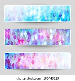 set of banners with geometric texture