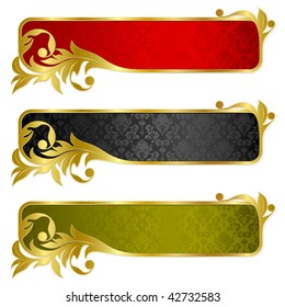 Set from  banners with gold frame