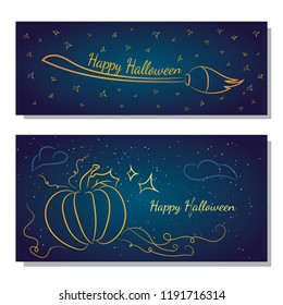 set of banners for halloween