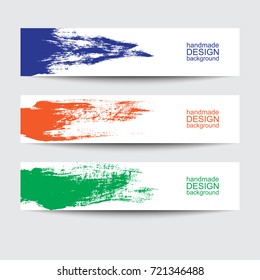 Set of banners. Handmade artistic brush strokes.