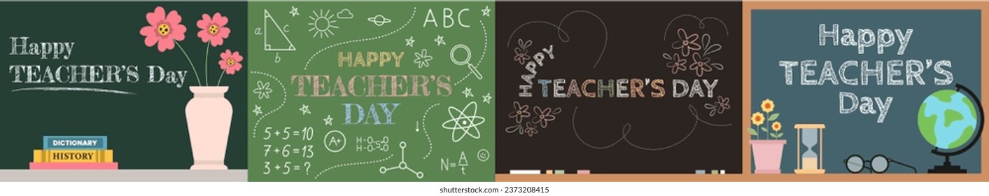 Set of banners for Happy Teacher's Day