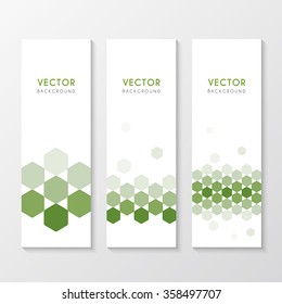 a set of banners with hexagon pattern