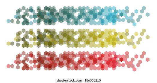 Set Banners with hexagonal background