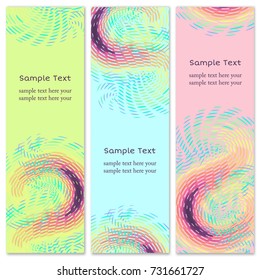 Set of banners with holographic abstract pattern