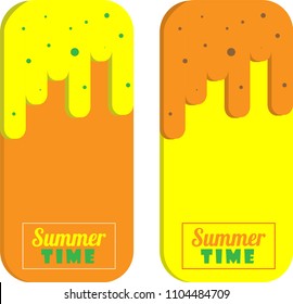 A set of banners with illustrations for the summer theme