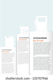 Set of banners with jerrycan.  gas pump on white