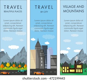 Set of banners with landscapes