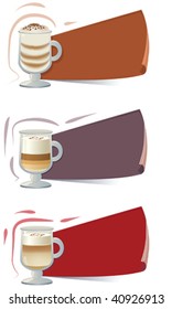 set banners of latte