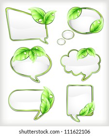 Set banners with leaf. Vector illustration