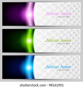 Set of banners with light and stars
