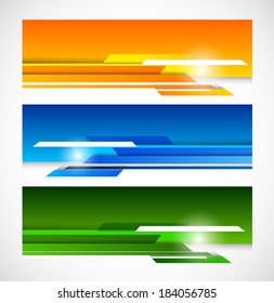 Set of banners with lines