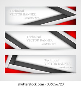 Set of banners with lines paper. Business design template. EPS 10