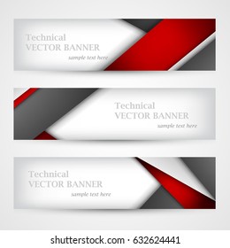 Set of banners with lines paper. Business design template. EPS 10