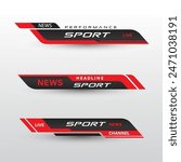 Set banners and lower thirds for banner Bars. Sport News. Streaming Video.