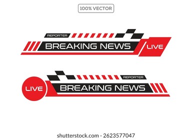 Defina banners e terços inferiores para barras de banner. Notícias do Esporte. Streaming de Vídeo. modelo vetorial