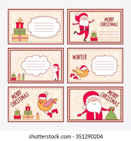 Set of banners. Merry Christmas. Winter set. 