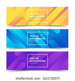Set of banners in modern colors and shape composition. Web page template, minimalistic backgrounds, vector eps10