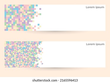 conjunto de banners con fondo de mosaico