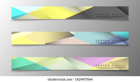 Set of Banners with Multicolor Backgrounds. Geometric Abstract Modern Vector Illustration