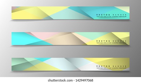 Set of Banners with Multicolor Backgrounds. Geometric Abstract Modern Vector Illustration