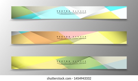 Set of Banners with Multicolor Backgrounds. Geometric Abstract Modern Vector Illustration