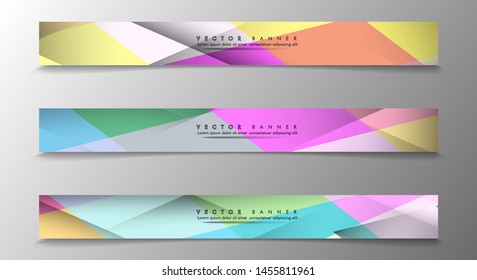 Set of Banners with Multicolor Backgrounds. Geometric Abstract Modern Vector Illustration. suitable for your background design