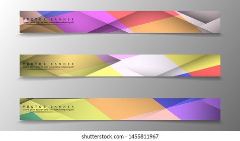 Set of Banners with Multicolor Backgrounds. Geometric Abstract Modern Vector Illustration. suitable for your background design