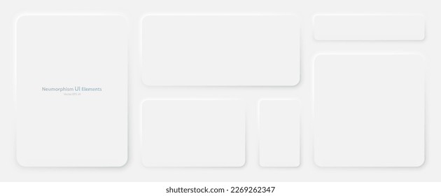 A set of banners in the neumorphism style on a white background. User interface elements. Vector EPS 10.