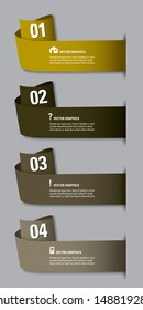 Set of Banners With Numbers. Eps10.