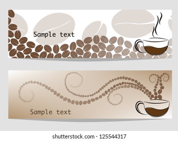 Set of banners on a coffee subject