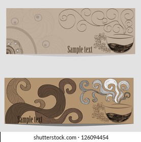 Set of banners on a coffee subject