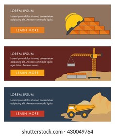 set of banners  on the construction for  website