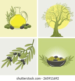 set of banners on the theme of olive oil