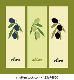 set of  banners on the theme of olives 