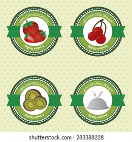 Set of banners with organic food. Vector illustration