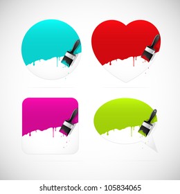 Set of banners with paintbrush. Abstract vector illustration.