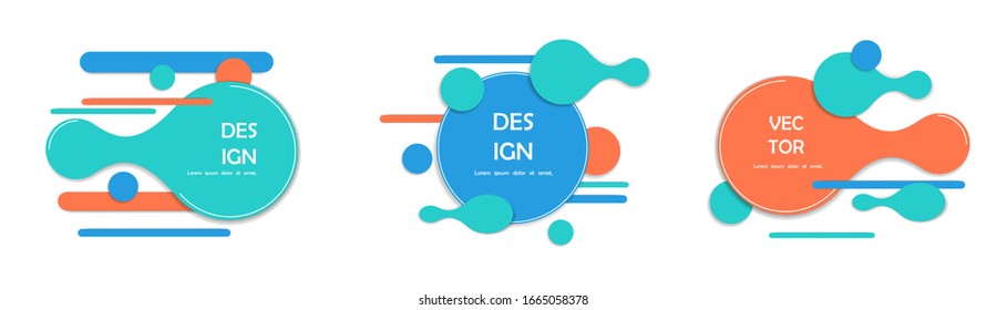 Conjunto de banners en papel. Tercer fondo abstracto. Diseño minimalista de moda. Vector EPS 10