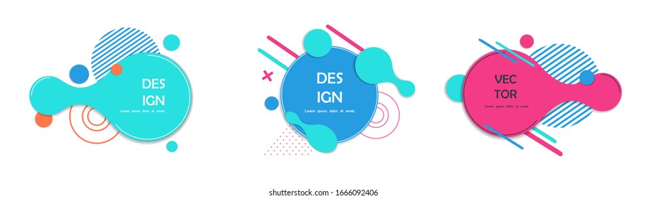 Set of banners in paper style. 3d abstract background. Fashionable minimalistic design. EPS 10 vector