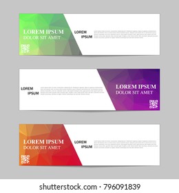 Set of banners from the polygon background
