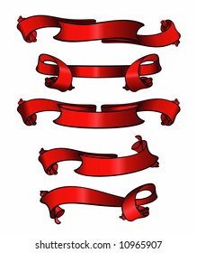 set of banners red