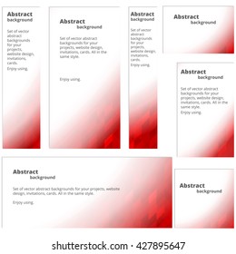 Set of banners in red colors. Abstract colorful background.