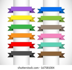 set of banners and ribbons 