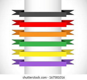 set of banners and ribbons 