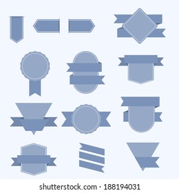 Set of banners with ribbons. 