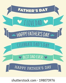 A set of banners and ribbons for Father's Day.